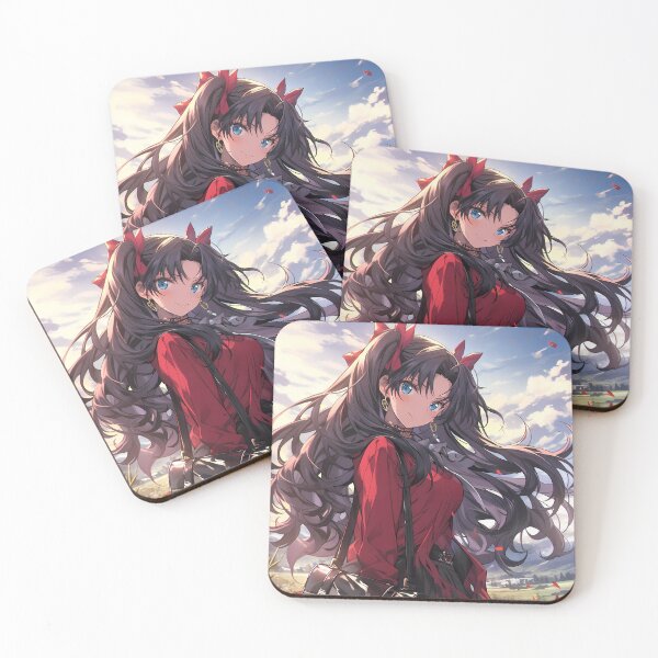 Item preview, Rin Tohsaka Fate Stay Night Anime Confident Mage Red Outfit Field Flowers  designed and sold by mildaclairmo.