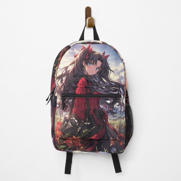 Item preview, Rin Tohsaka Fate Stay Night Anime Confident Mage Red Outfit Field Flowers designed and sold by mildaclairmo.