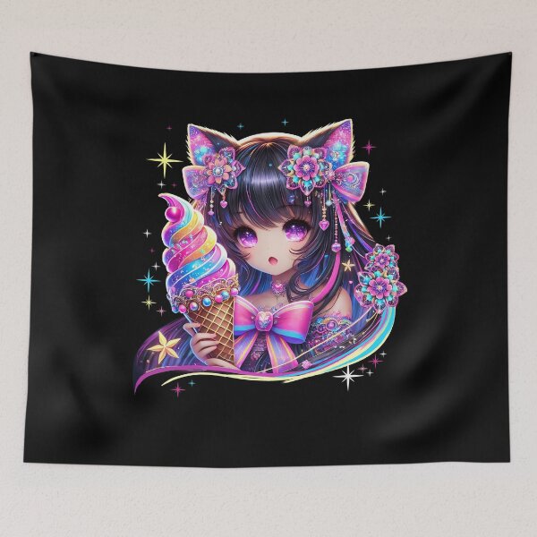 Item preview, Pastel Goth Anime Fox Harajuku Japanese Art designed and sold by Kimberley King Art  King Art.