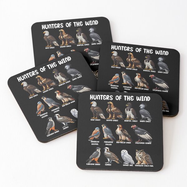 Item preview, Hunters of the Wind Birds of Prey Falcon Owl Birding Raptors designed and sold by Kimberley King Art  King Art.