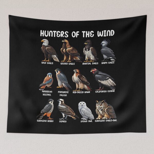 Item preview, Hunters of the Wind Birds of Prey Falcon Owl Birding Raptors designed and sold by Kimberley King Art  King Art.