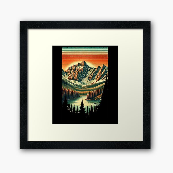 Item preview, Rocky Mountains Colorado Vintage Retro designed and sold by Kimberley King Art  King Art.