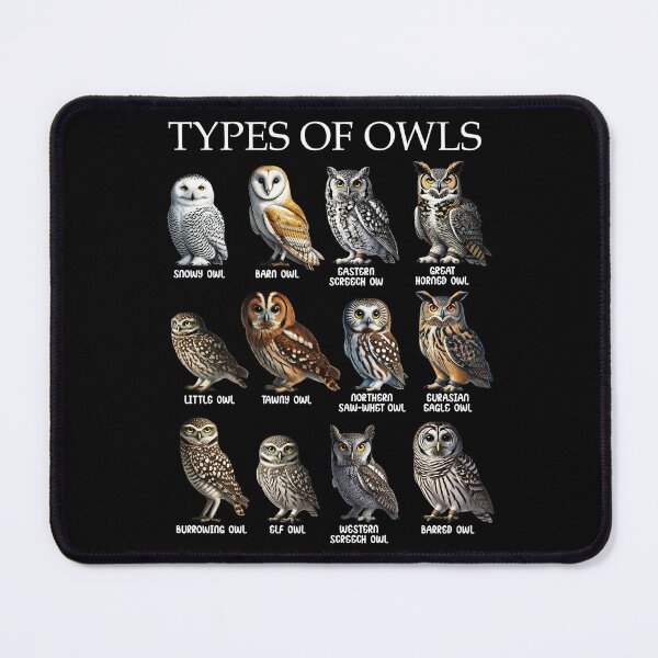 Item preview, Types of Owls Bird Watching Birdwatching Watcher Birding Ornithologist designed and sold by Kimberley King Art King Art.