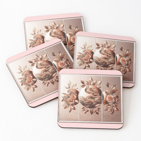 Item preview, Rose Gold - Three Circle - Metallic Artwork - High Society designed and sold by AmberRoseWrites.