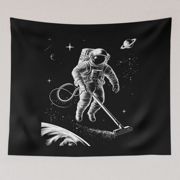Item preview, Space Astronaut Vacuum Cleaning Humor Stars  designed and sold by Nekusa.