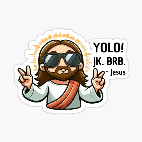 Item preview, Faith Sticker – Funny Christian  – Cute "YOLO" Jesus designed and sold by Asher Store.