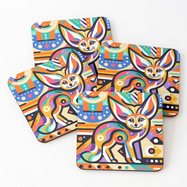 Item preview, Colorful Fennec Fox Art designed and sold by njaro.