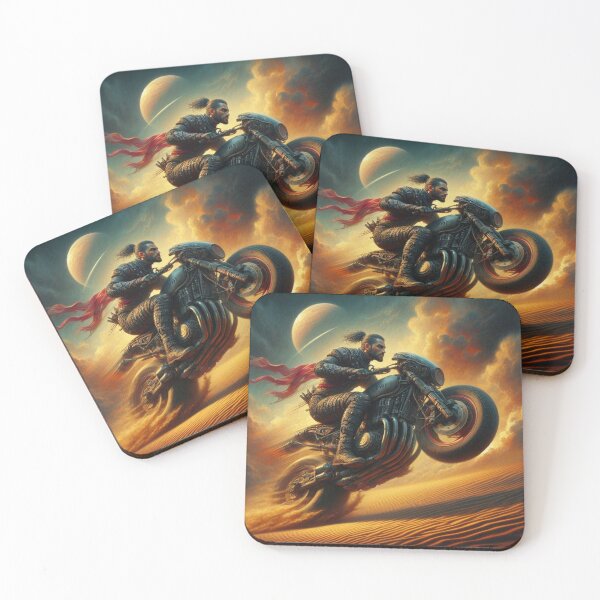 Item preview, "Cosmic Desert Rider - Futuristic Dune Dash Art" designed and sold by Ghost Archer Illusions.