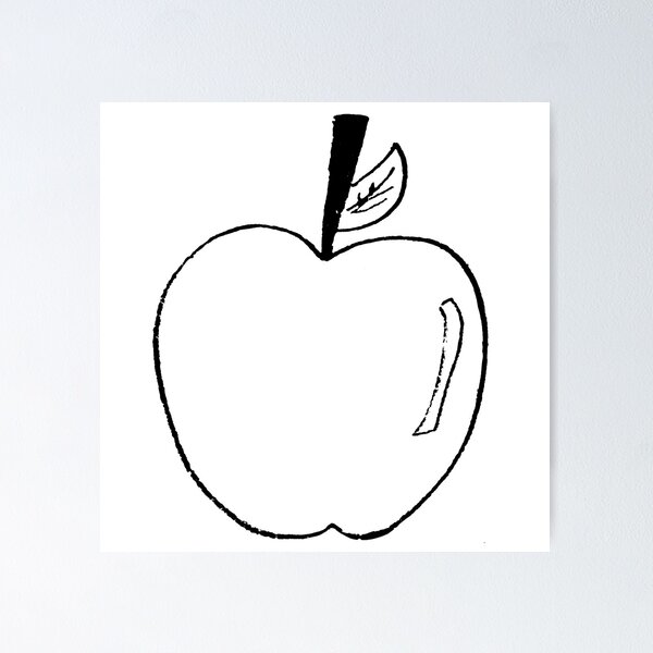 Item preview, apple black lineart designed and sold by paladinprints.