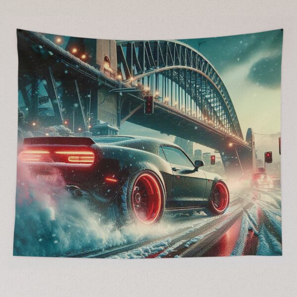Item preview, "Arctic Drift King - Neon Snow Race Art" designed and sold by Ghost Archer Illusions.