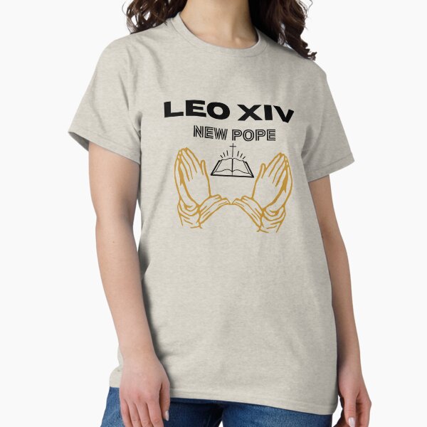 Item preview, New Pope Leo XIV and Praying Hands designed and sold by WPMerchShop.
