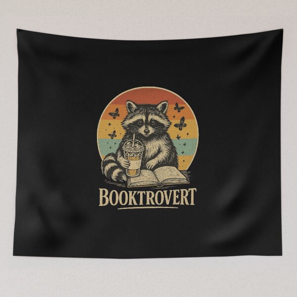 Item preview, Booktrovert Reading Raccoon designed and sold by queenzoid.