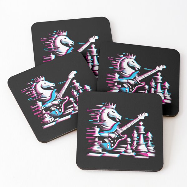 Item preview, Knight Chess Piece Guitar Musician Glitch Aesthetic Board Game Fun  designed and sold by BeaverFriends.