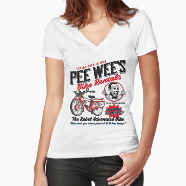 Pee Wee Herman Bike Rentals  Fitted V-Neck T-Shirt