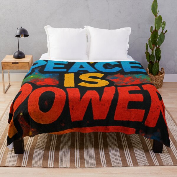 Item preview, Peace Is Power – Graffiti Wall Art Quote designed and sold by Myra365Art.