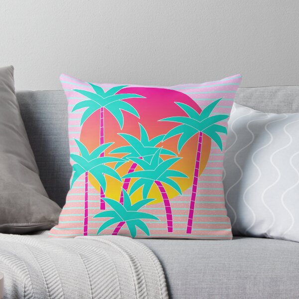 Hello Miami Sunset Throw Pillow