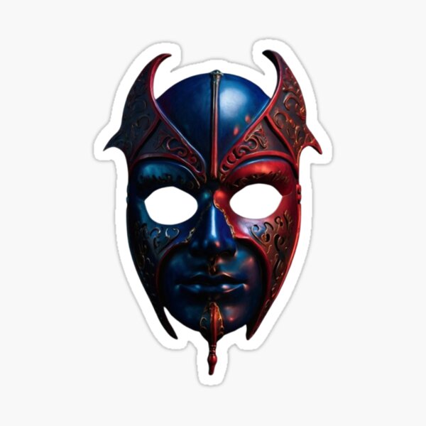 Item preview, theatrical mask in red and blue hue designed and sold by optimusprime39.