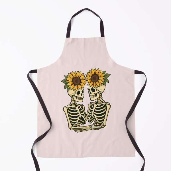 Item preview, Skull Couple Holding Hands with Sunflower Crowns – Romantic Skeleton Love Design designed and sold by ColorSplash123.