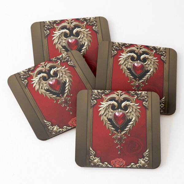 Item preview, Elegance in red and gold, the gothic heart of fire and gold designed and sold by nicky2342.