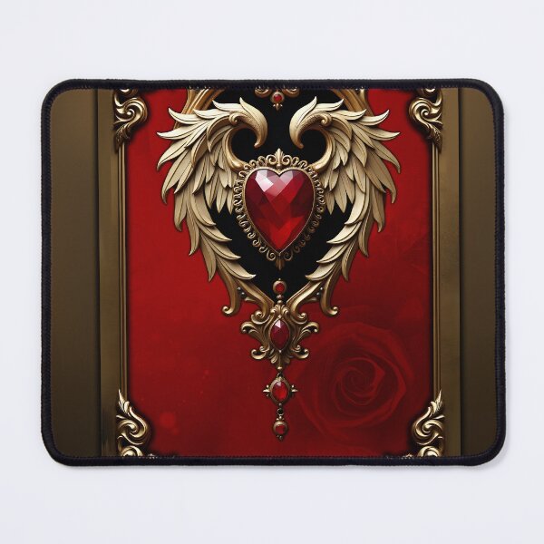 Item preview, Elegance in red and gold, the gothic heart of fire and gold designed and sold by nicky2342.