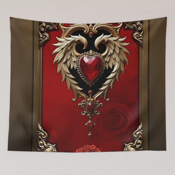 Item preview, Elegance in red and gold, the gothic heart of fire and gold designed and sold by nicky2342.