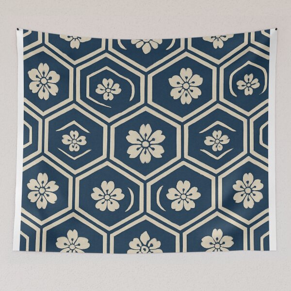 Item preview, Kikkō Sakura – Hexagonal Tortoise-Shell Motif designed and sold by NipponPop.