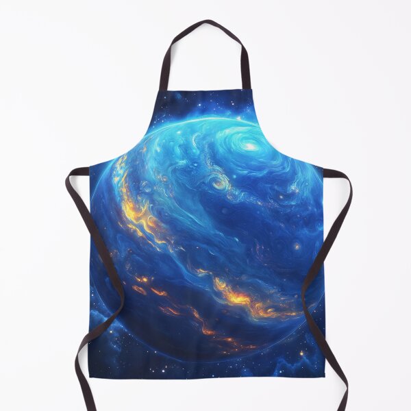 Item preview, Deep Space Majesty: Blue Gas Giant with Golden Swirls designed and sold by lematworks.