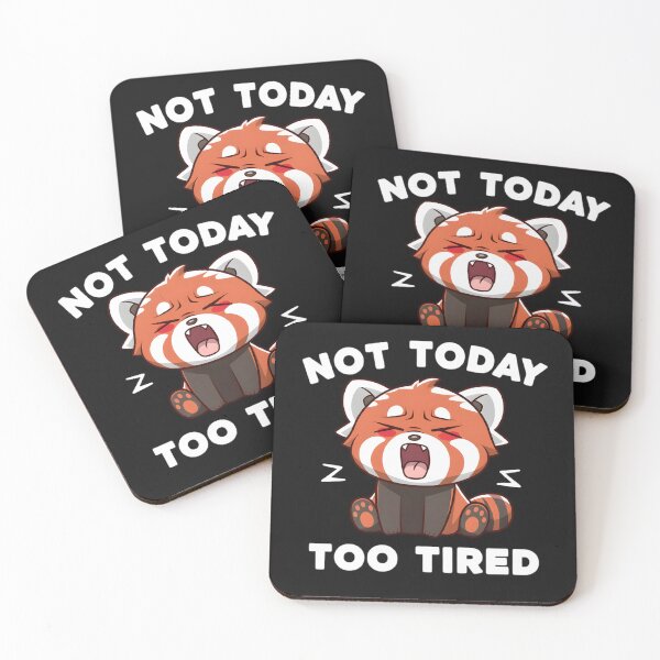 Item preview, Not Today Too Tired Cute Sleepy Kawaii Yawning Funny Red Panda designed and sold by ViktoonShirts.