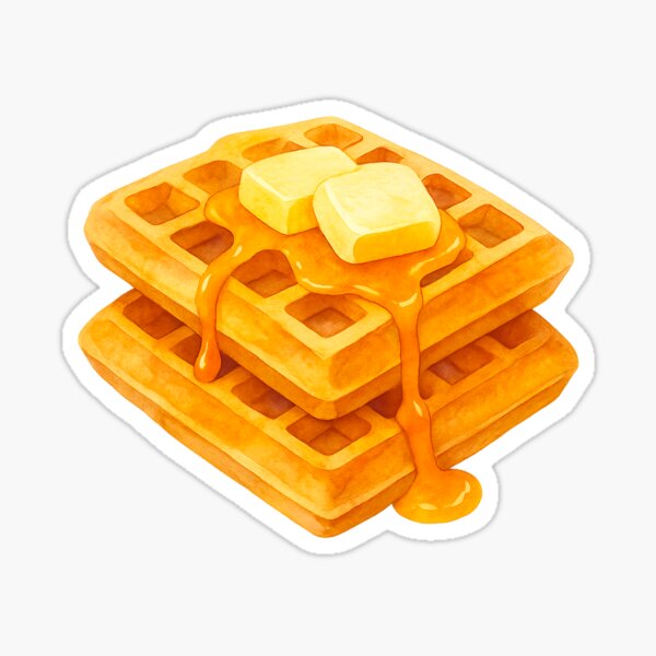 Item preview, Buttery Waffle Bliss – Watercolor Breakfast Illustration designed and sold by Soft rot studio.