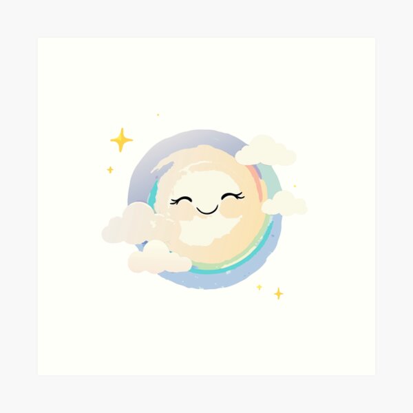 Item preview, Cartoon Smiling Sun | Kawaii Sunshine with Clouds designed and sold by NovaProArt.