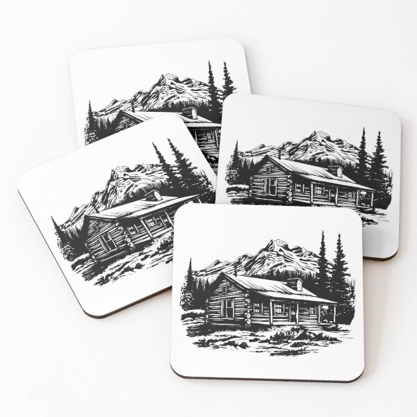 Item preview, Rustic Log Cabin Cottage Mountain Forest Retreat River designed and sold by inkoutninja.