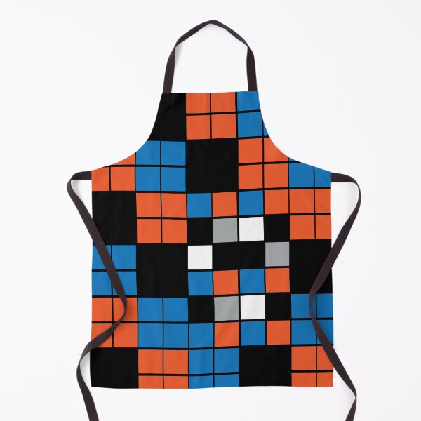 Item preview, Burnt orange blue black wall tile checkered pattern designed and sold by fluffyfamcraft.