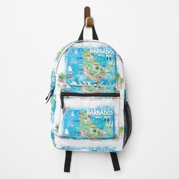 Item preview, Barbados West Indies Illustrated Caribbean Island Travel Map with Highlights designed and sold by artshop77.