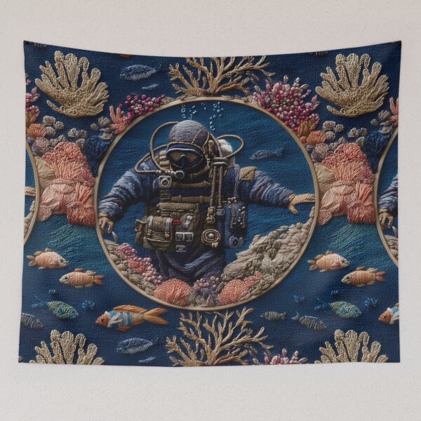 Item preview, Navy Seal Diver in Coral Garden designed and sold by Nicholas Panek.