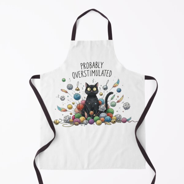 Item preview, Probably Overstimulated Black Cat Doodle designed and sold by jubileejungle.