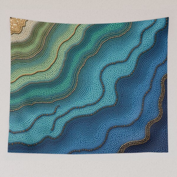 Item preview, Aboriginal Inspired Dot Art - Tide Wavy Waves designed and sold by GrinGalore.