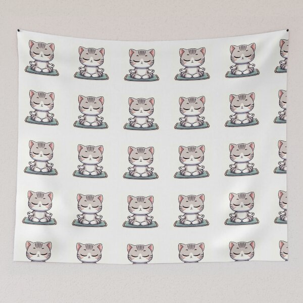 Item preview, cat drawing doing yoga  designed and sold by NivyasArtistry.