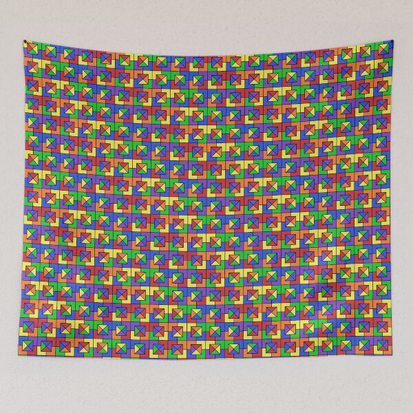 Item preview, Rainbow Triangles in Squares designed and sold by Lindsey Popejoy.