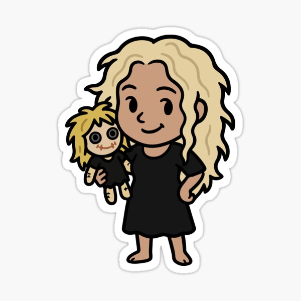 Item preview, Helena Chibi Fan Art Sticker mit gruseliger Puppe – Orphan Black Sestra designed and sold by gyenayme.