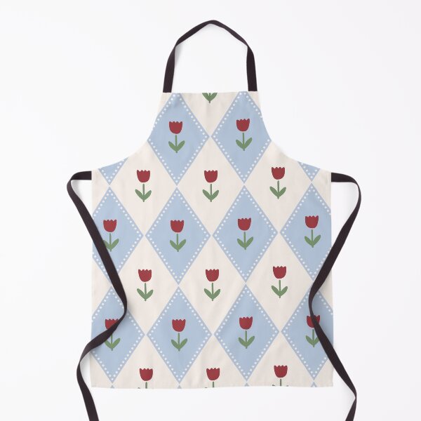 Item preview, Preppy little tulips hand drawn harlequin diamonds pastel baby blue designed and sold by Chelsea Jay.