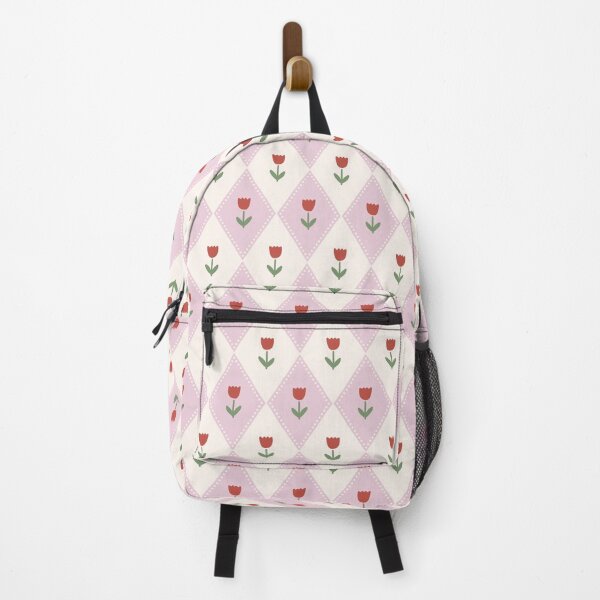 Item preview, Preppy little tulips hand drawn harlequin diamonds pastel girly bubblegum pink designed and sold by Chelsea Jay.