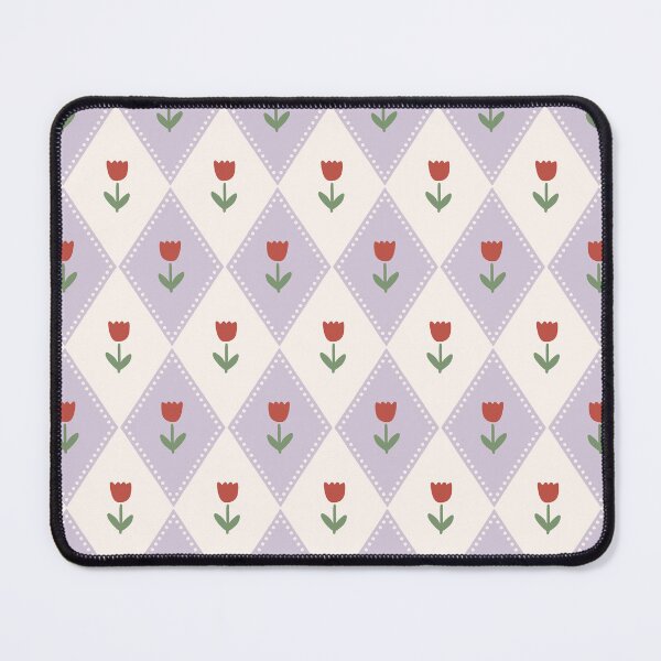 Item preview, Preppy little tulips hand drawn harlequin diamonds pastel lilac purple designed and sold by Chelsea Jay.