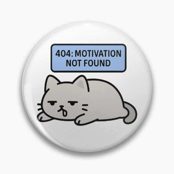 Item preview, 404 Gato – Pegatina de motivación de gato perezoso kawaii no encontrada designed and sold by Tripconic.