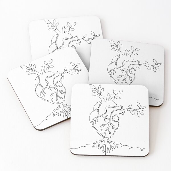 Item preview, One line Heart in leaves designed and sold by LuckyStep.