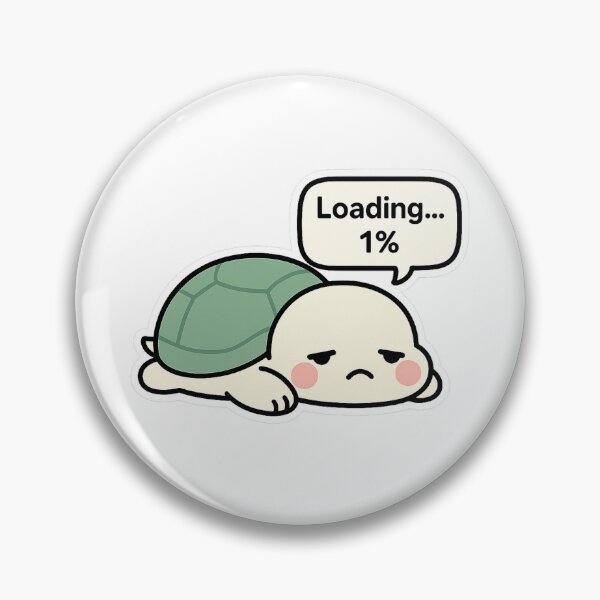 Artikelvorschau, Loading Turtle – Kawaii Turtle 1% Motivation Sticker entworfen und verkauft von Tripconic.