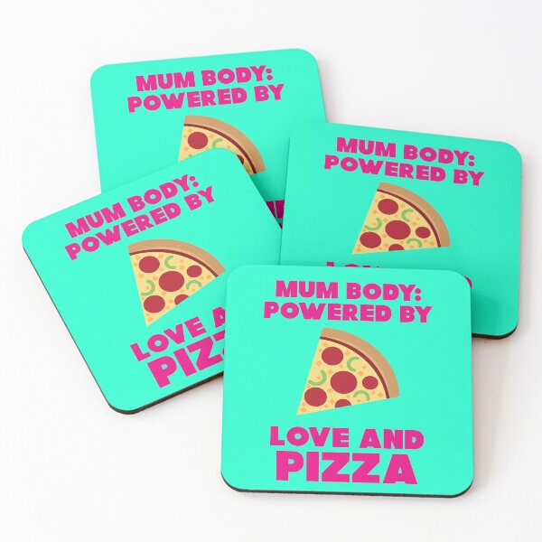 Item preview, Mum body powered by love and pizza, funny saying designed and sold by Mauswohn.