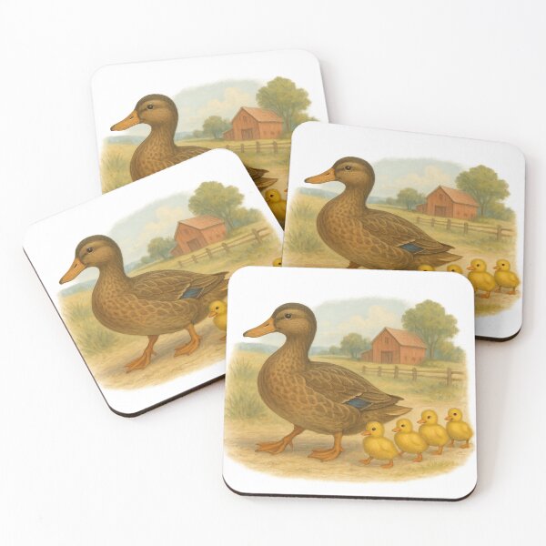 Item preview, Duck and her babies on a farm  designed and sold by TNCALakeDropLLC.