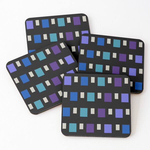 Item preview, Rectangles and More Rectangles, Blue and Purple Tones on Black designed and sold by AASparksDesigns.