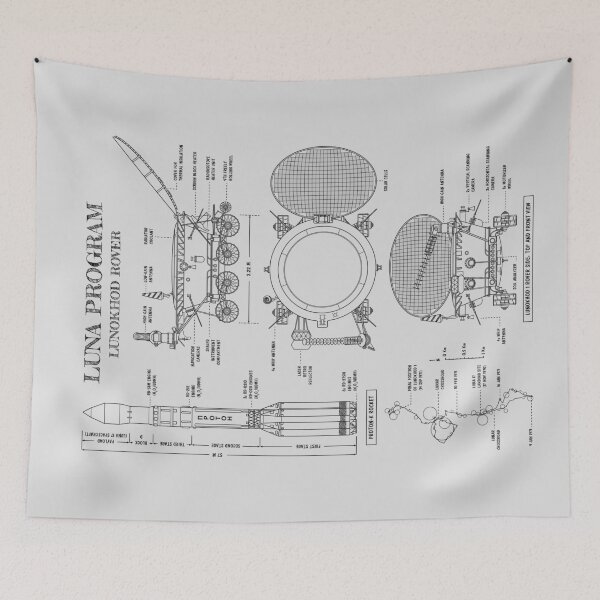 Item preview, Lunokhod Rover. Luna Mission (White Stencil - No Background. Vertical) designed and sold by BGALAXY.