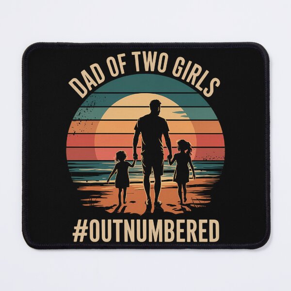 Item preview, Dad of two Girls Outnumbered 2 Daughters Father's Day designed and sold by brynatshop.